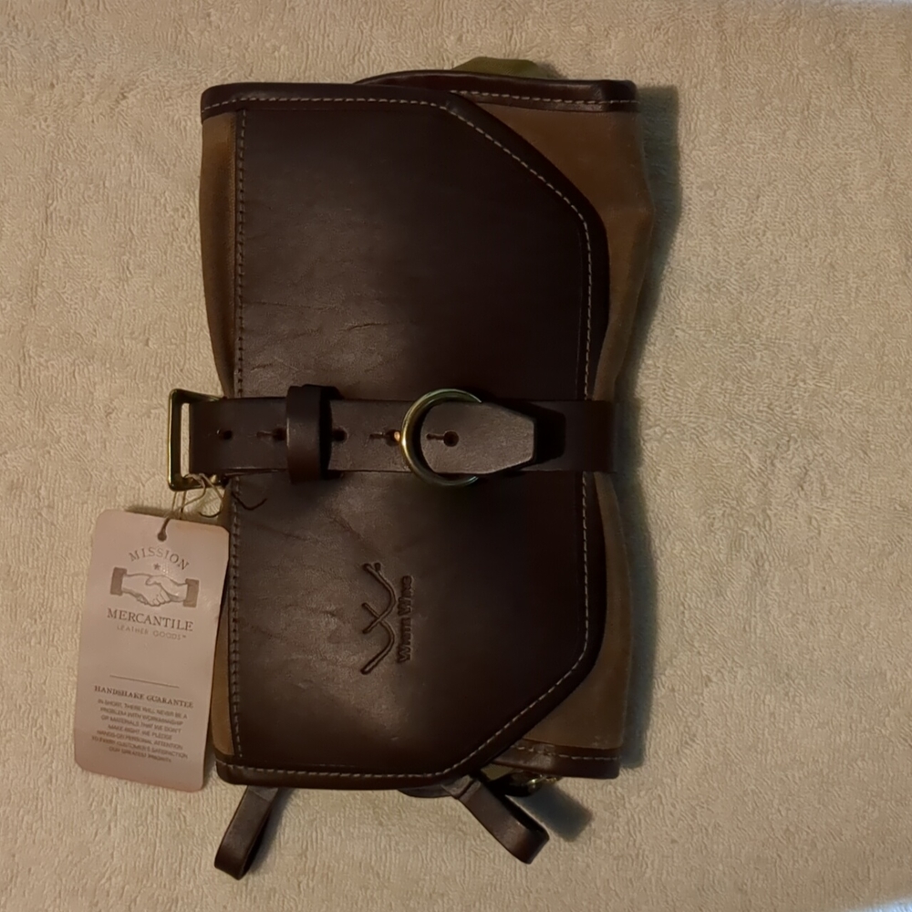 Mission Mercantile Campaign Waxed Canvas Roll-Up Shave Kit